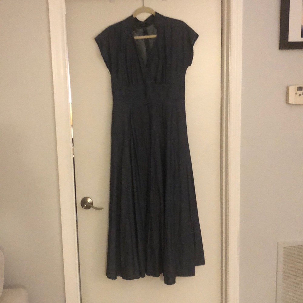 EShakti Chambray Maxi dress with sash size 12